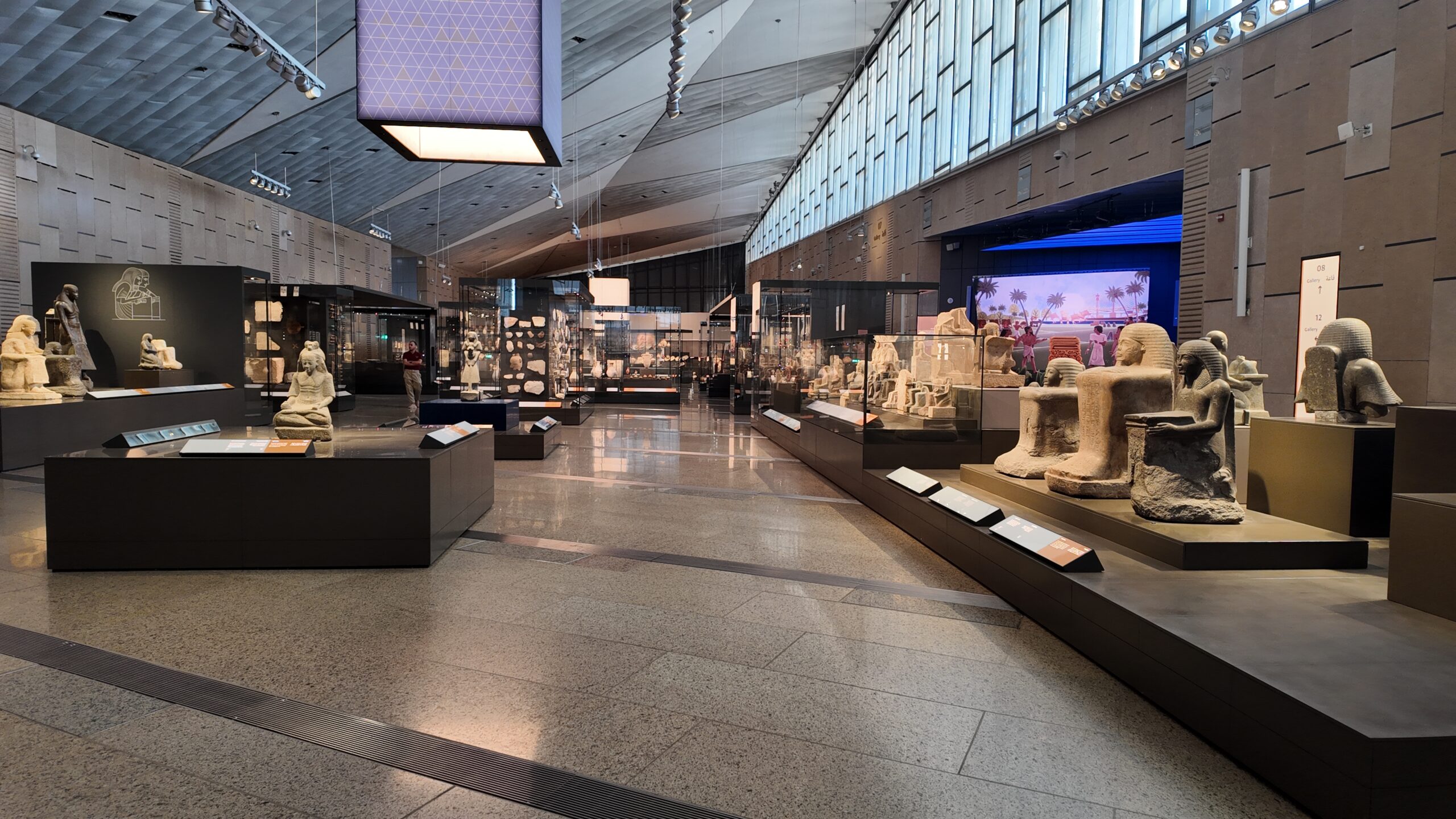 Hall Gallery 7 in Grand Egyptian Museum 4k video